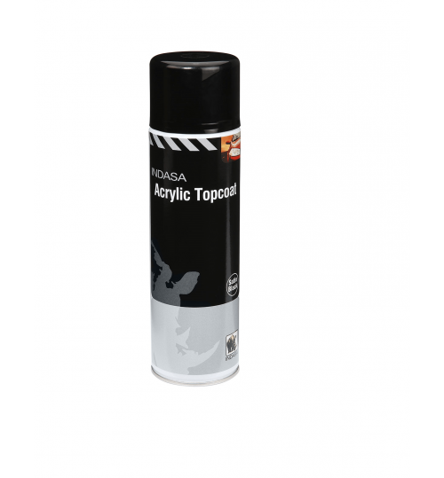INDASA 1K MATT BLACK PAINT CAR ALLOYS GUIDE COAT ACRYLIC TOPCOAT 500ml Aerosol